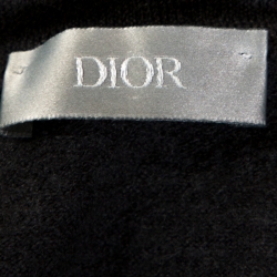 Dior Grey Wool Applique Detail Long Sleeve Sweater L
