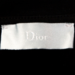 Pre Owned Dior Black Logo Print Cotton Crew Neck T-Shirt S