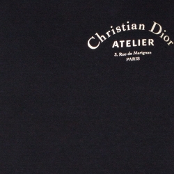 Pre Owned Dior Black Logo Print Cotton Crew Neck T-Shirt S