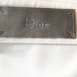 Dior Homme White Bee Embroidered Cotton Long Sleeve Shirt M