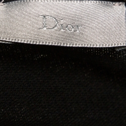 Pre Owned Dior Homme Black Cotton Floral Applique Detail Crew Neck T Shirt XL