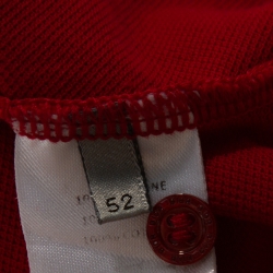 Pre Owned Dior Homme Red Bee Embroidered Cotton Pique Polo T-Shirt XL