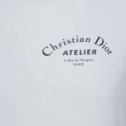 Dior Homme White Cotton Logo Print Short Sleeve T Shirt M 