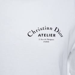 Pre Owned Dior Homme White Cotton Jersey Atelier Print T-Shirt L