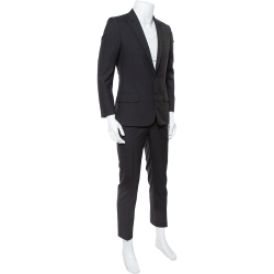 Dior Black Wool Two Button Suit S