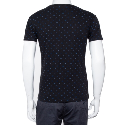 Dior Homme Midnight Blue Logo Printed Cotton Crewneck T-Shirt XS