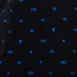 Dior Homme Midnight Blue Logo Printed Cotton Crewneck T-Shirt XS