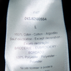 مملوكة مسبقًا Dior X Judy Blame Black Cotton Logo Embroidered Crewneck T-Shirt L