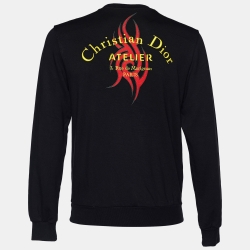 Dior Homme Black Atelier Tribe Embroidered Knit Sweatshirt S