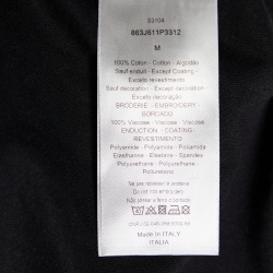 Pre Owned Dior Homme Dior By Dior Black Embroidered Cotton Knit T-Shirt M