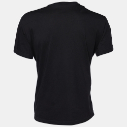 Pre Owned Dior Homme Dior By Dior Black Embroidered Cotton Knit T-Shirt M