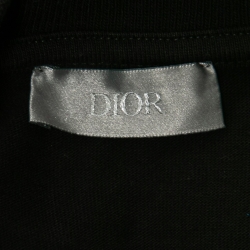 مملوكة مسبقًا Dior Black Cotton Logo Embroidered Oversized T-Shirt M
