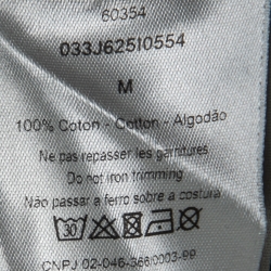 مملوكة مسبقًا Dior Black Cotton Logo Embroidered Oversized T-Shirt M