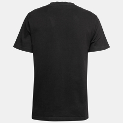 مملوكة مسبقًا Dior Black Cotton Logo Embroidered Oversized T-Shirt M