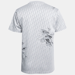 Dior Grey Oblique Jacquard Knit T-Shirt M
