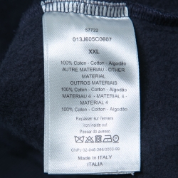 Dior Homme Navy Blue Dior Oblique Jacquard Terry Cotton Hooded Sweatshirt XXL