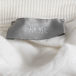 Pre Owned Dior White Oblique Patterned Cotton Half Sleeve T-Shirt XL