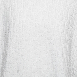 Pre Owned Dior White Oblique Patterned Cotton Half Sleeve T-Shirt XL