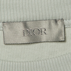 Pre Owned Dior Homme Logo printed Terry Cotton Crewneck T-Shirt S