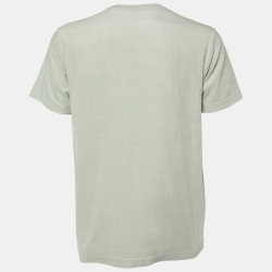 Pre Owned Dior Homme Logo printed Terry Cotton Crewneck T-Shirt S