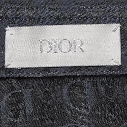 Pre Owned Dior Navy Blue Monogram Patterned Silk Blend Buttoned Up Shirt XXS