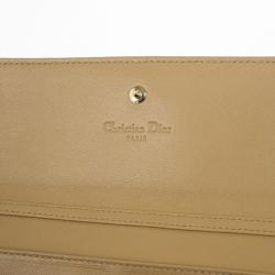 Pre Owned Christian Dior Beige Cannage Lambskin 'Lady Dior' Continental Wallet