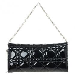 مملوكة مسبقًا Christian Dior Lady Dior Patent Cannage Rendez-Vous Chain Wallet