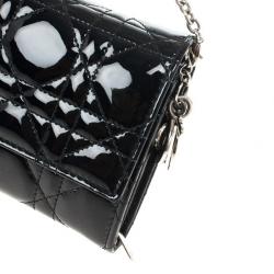 مملوكة مسبقًا Christian Dior Lady Dior Patent Cannage Rendez-Vous Chain Wallet