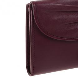 Pre Owned Christian Dior Burgundy Leather 'Karenina' Wallet