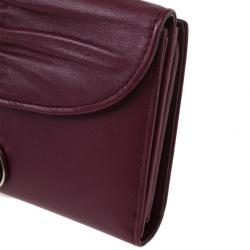 Pre Owned Christian Dior Burgundy Leather 'Karenina' Wallet