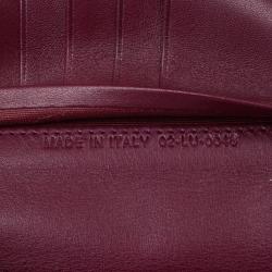 Pre Owned Christian Dior Burgundy Leather 'Karenina' Wallet