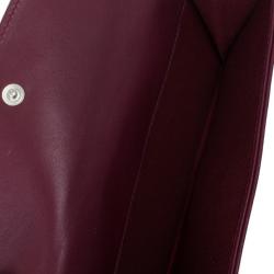 Pre Owned Christian Dior Burgundy Leather 'Karenina' Wallet