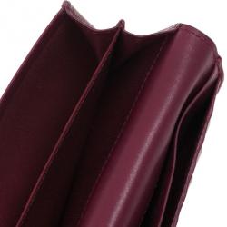 Pre Owned Christian Dior Burgundy Leather 'Karenina' Wallet