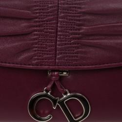 Pre Owned Christian Dior Burgundy Leather 'Karenina' Wallet