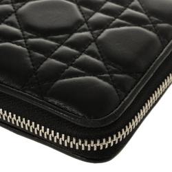 Pre Owned Christian Dior Lady Dior Voyageur Cannage Wallet