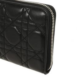 Pre Owned Christian Dior Lady Dior Voyageur Cannage Wallet