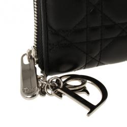 Pre Owned Christian Dior Lady Dior Voyageur Cannage Wallet