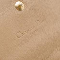 Pre Owned Christian Dior Beige Patent Cannage 'Lady Dior’ Continental Wallet