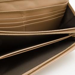 Pre Owned Christian Dior Beige Patent Cannage 'Lady Dior’ Continental Wallet