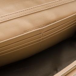 Pre Owned Christian Dior Beige Patent Cannage 'Lady Dior’ Continental Wallet