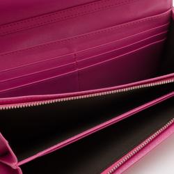 Pre Owned Christian Dior Pink Patent Cannage 'Lady Dior’ Continental Wallet