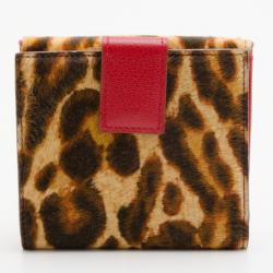 مملوكة مسبقًا Dior Leopard Print Pony Hair Wallet