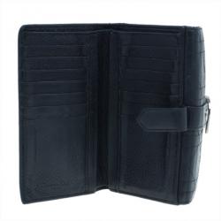 Pre Owned محفظة ديور حلية D جلد كاناج سوداء