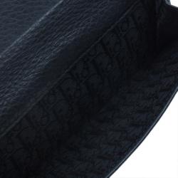 Pre Owned محفظة ديور حلية D جلد كاناج سوداء