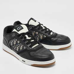 Pre Owned Dior Black Canvas and Leather B27 Low Top Sneakers Size 46