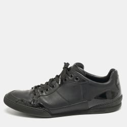 Dior Homme Black Leather and Patent Lace Up Sneakers Size 42