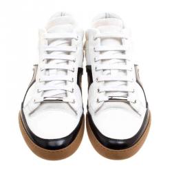 Dior Homme Tri Color Leather and Mesh High Top Sneakers Size 43