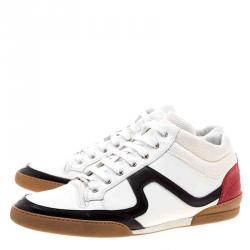 Dior Homme Tri Color Leather and Mesh High Top Sneakers Size 43