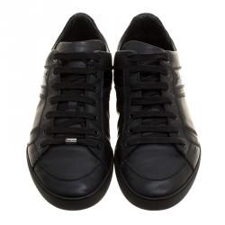 Pre Owned Dior Homme Black Leather Sneakers Size 43.5
