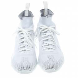 Pre Owned Dior White/ Grey Knit B21 Socks High Top Sneakers Size 42